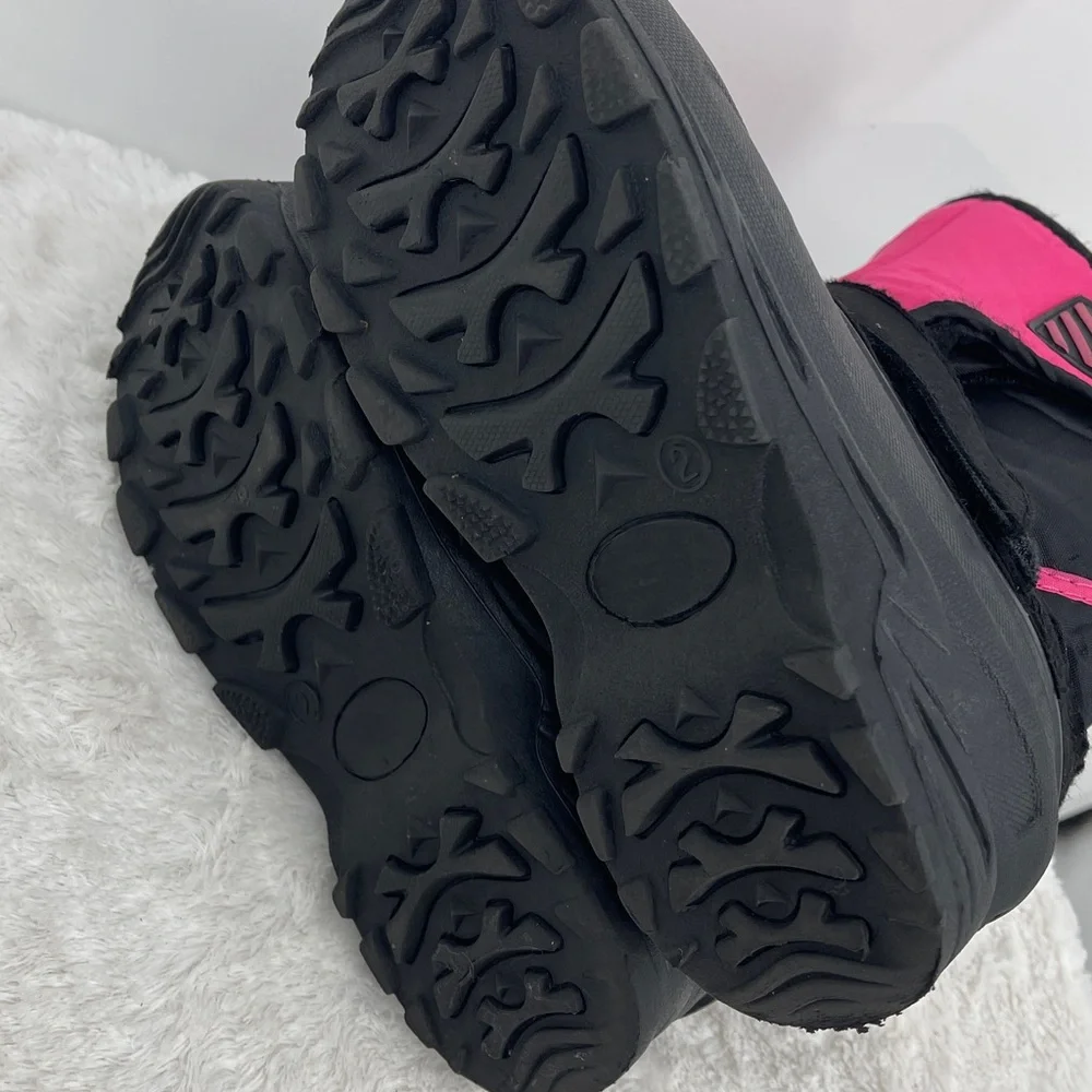 SINTETICO Kids SIZE 2 ' Black and Pink Winter Boots